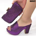 Turkey or Dubai Ladies Hand Bags and Shoes Set in Italian Leather with 9.5CM