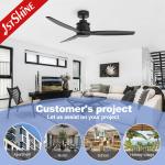 Energy Saving And Low Noise DC Motor Solid Wood Ceiling Fan 52" Diameter