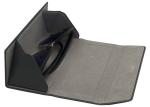 Black Leather Metal Fold Flat Glasses Case Custom Logo