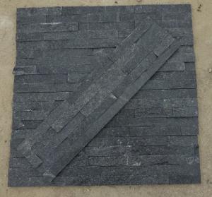 Quality 60x15cm Black Quartzite Stacked Stone Veneer Panels wholesale