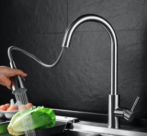 Quality Laser Logo 304 Stainless Steel Kitchen Faucet Never Corrode Never Deform wholesale