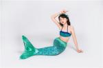 Girls Green Swimmable Mermaid Tails , Mermaid Tail Swimsuit For Kids