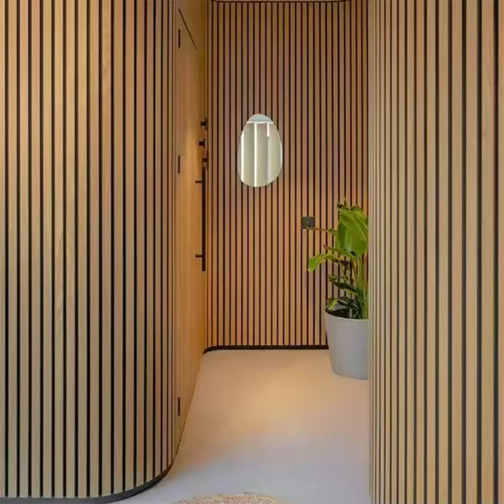 Stylish 3D Wood Veneer on MDF Wave Panel Curved Flexible for Acoustic and Decorative Use