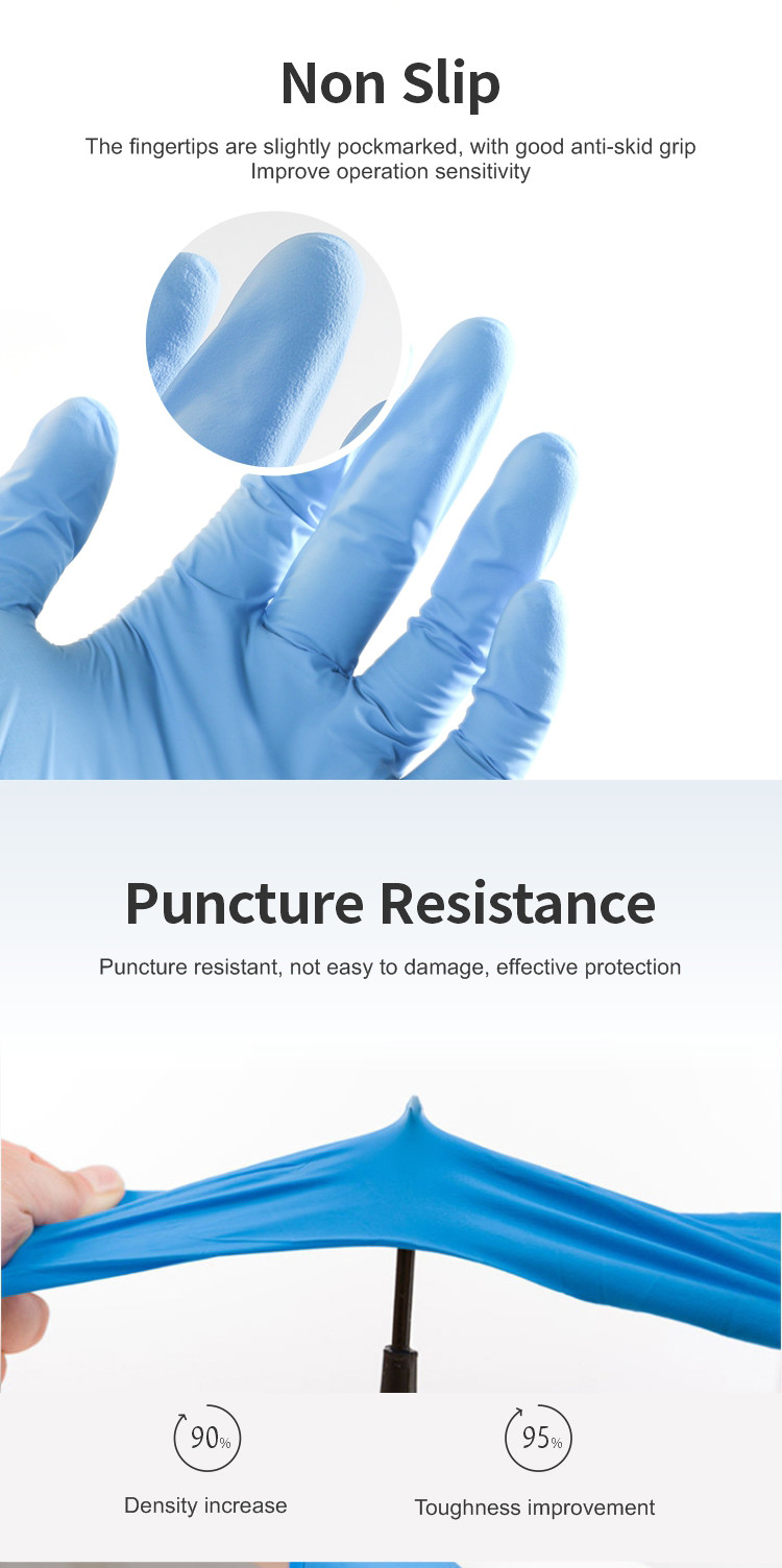 Sterile Disposable Surgical Gloves Nitrile Latex 9 - 12 Inches High Elasticity
