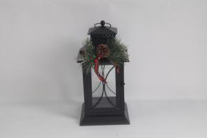 Quality Charming Handcrafted Christmas Decorations For Winter Holiday Decor Black Candlestick Lantern wholesale