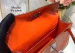 Orange Crocodile Skin Bag , 19cm Genuine Crocodile Leather Bag