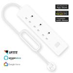 UK Plug 3 Outlets Wifi Enabled Power Strip , Smart Plug Surge Protector