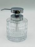Clear Glass Bathroom Countertop Accessories with Big Checker Box Cotton Jar