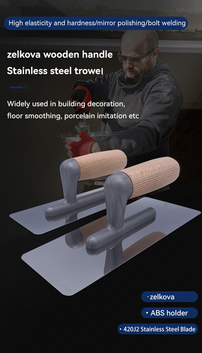 Stainless Steel Rubber Handle Trowel for Finishing Plaster Bricklaying Tasks and Jobs
