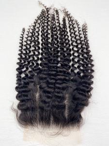 Quality Curly 5x5 Lace Frontal Closure Frontal 13 x 4 HD Transparent Lace Frontals With Bangs Baby Hair 100% Remy Human Hair 130% Density Natural Color wholesale
