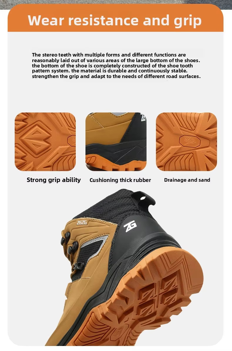 Brown / Green / Black OEM Security Work Boots Microfiber Leather Steel Toe Kevlar Midsole Work Shoes Rubber Sole