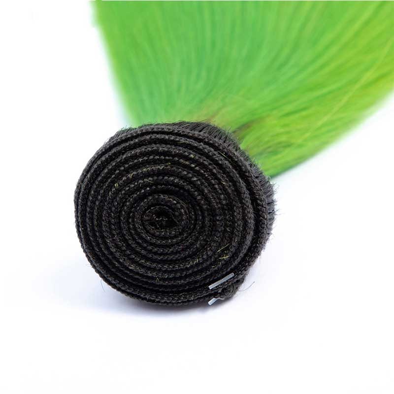 #T1B/Green Straight Remy Human Hair Bundles Sew In Weave Bundles Brazilian Bundle Deals