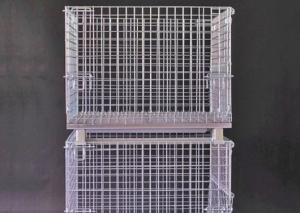 Rigid Foldable Wire Mesh Container Collapsible Steel Metal Basket For Storage