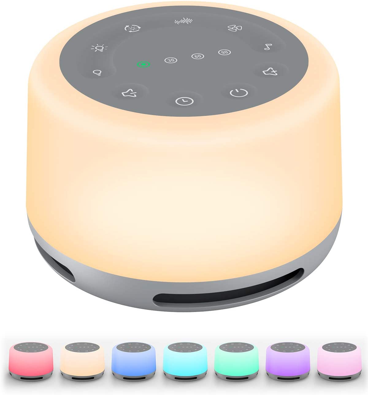 White Noise Sleep Machine With 24 HIFI Soothing Sounds Color Night Light Rechargeable Portable Sleep Machine For Baby Ad