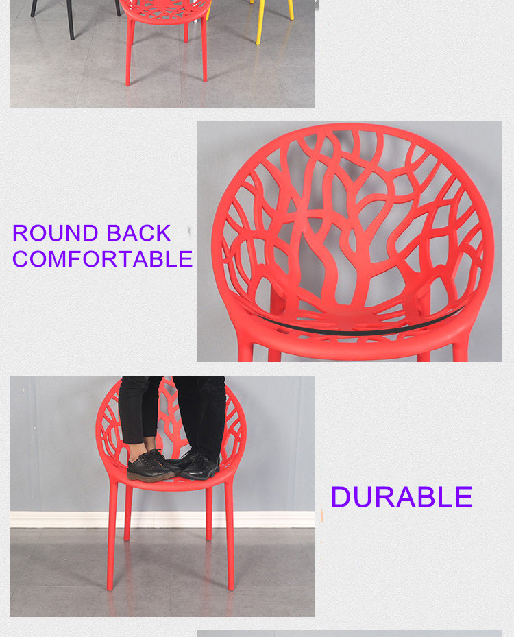 PP Plastic Stackable Dining Room Chairs Modern Leisure Garden 45x48x80cm