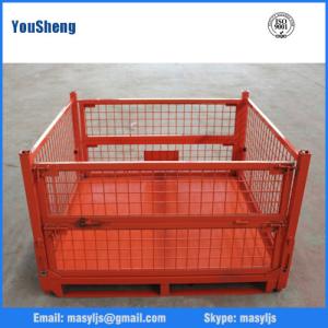 Quality Industrial Foldable Galvanized Wire Mesh Container With Wheels wholesale