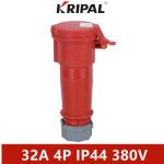 IP44 32A 380V 4 Pole Industrial Socket Plug Connector Waterproof