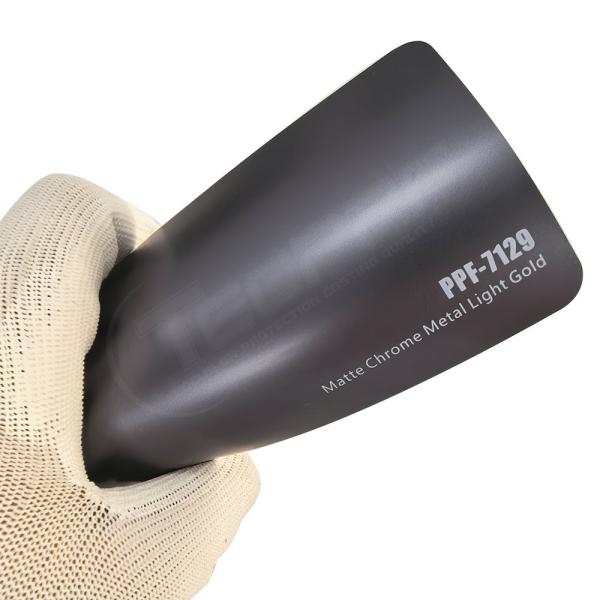 PPF-7129 Matte Chrome Metal Light Gold Color Paint Protection Film For Car