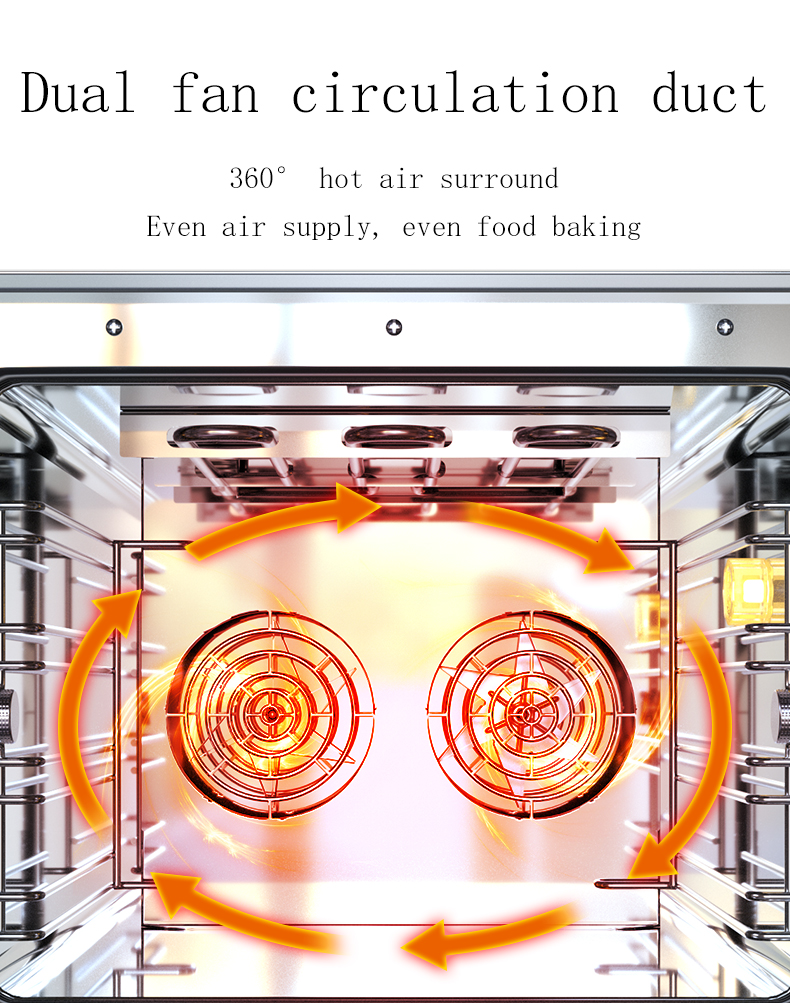 Adjustable Steam Feature Electric Convection Oven 690x635x500mm for Commercial