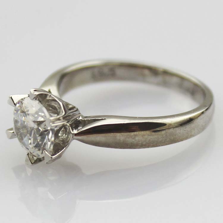Women Jewelry 6mm Blue Topaz Cubic Zirconia 925 Silver Solitaire Ring (F09)