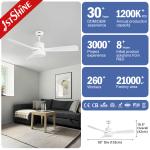 High RPM Large Airflow Plastic Indoor Ceiling Fan Reversible DC Motor