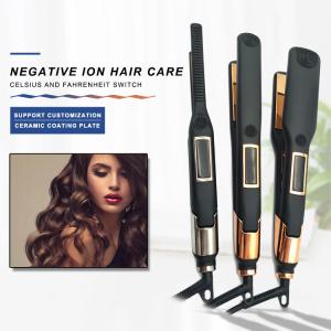Quality Electric Ceramic Coated AC110V 450 Fahrenheit Travel Hair Straightener Iron wholesale