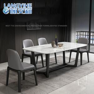 Quality Rectangular Nordic Marble Dining Table Minimalist Radiation Free wholesale