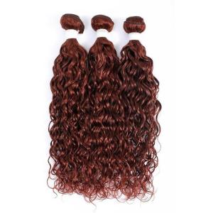 Quality #33 Dark Auburn Water Wave Remy Human Hair Bundles Sew In Weave Bundles Brazilian Bundle Deals wholesale