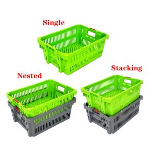 Quality Mesh Nestable Crate Plastic Turnover Boxes Stackable Storage Fruits Crate wholesale