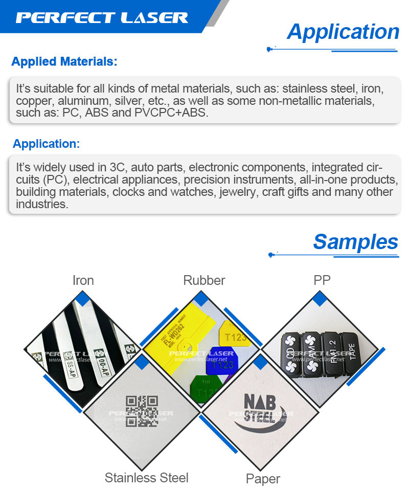 10W 20W Tabletop Mini Fiber Laser Marking Machine For Metal SS/ Iron/ Copper/ Aluminum