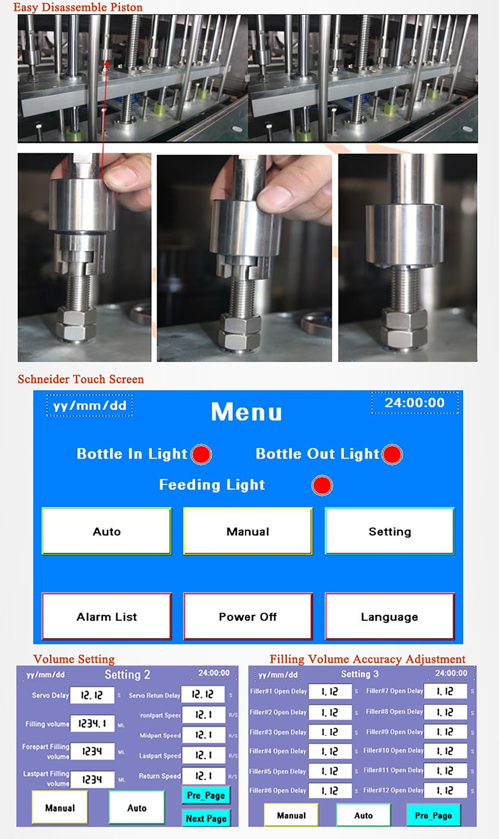 Schneider Touch Screen Commercial Bottling Machine L Type Connection