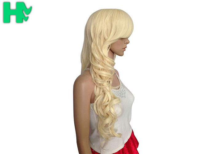 Natural Curly Long Synthetic Wigs Heat Resistant Fiber Tangle Free