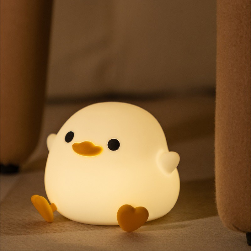 Duck Night Light For Kids Cute Duck Lamp Rechargeable Dimmable Nightlight Silicone LED Bedside Lamp Nursery Nightlight