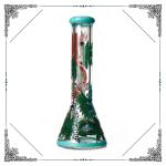 9MM Bong Dinosaur Art On Glass Smoking Water Pipe With Ice Catcher