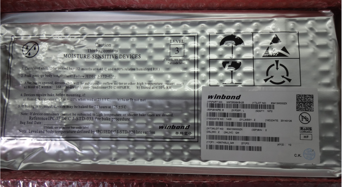 W9725G6KB-25 DRAM ic Chip DDR2 SDRAM 256Mbit 16Mx16 1.8V 84-Pin WBGA