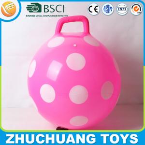 Quality dot print inflatable bounce handle ball for kids wholesale