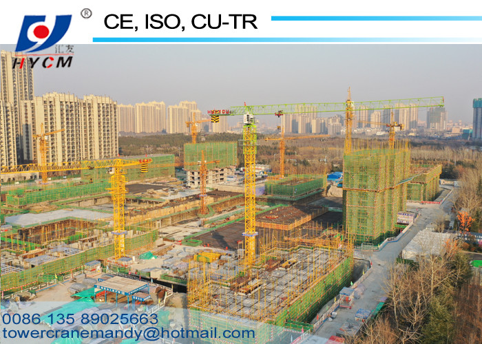 Split Mast PT6013 Model Tower Crane 800 KN.m Electric Tower Crane 160m Attaching Height Undercarriage Tower Crane