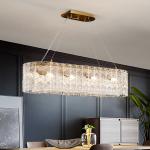 Luxury living room chandeliers blue glass hanging lamp rectangle chandelier