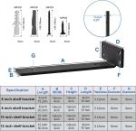 8 Inch Black Metal L Brackets Hidden Brackets for Floating Wood Shelves