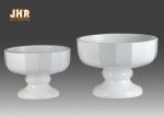 Footed Glossy White Fiberglass Flower Pots Floral Arrangement Display