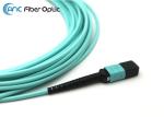 MPO To MPO Fiber Optic Cable Assemblies 12 Fiber OM3 50/125 Round Cable