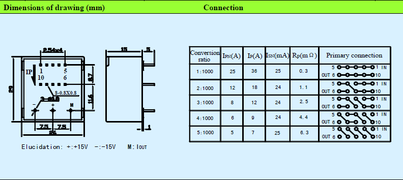 Reliable Operation Hall Effect Current Transducer PCB Mounted CSM025A