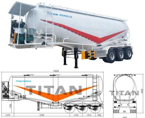 TITAN 3 Axle 40CBM Cement BulkerTtrailer for Sale  Cement Bulker Price