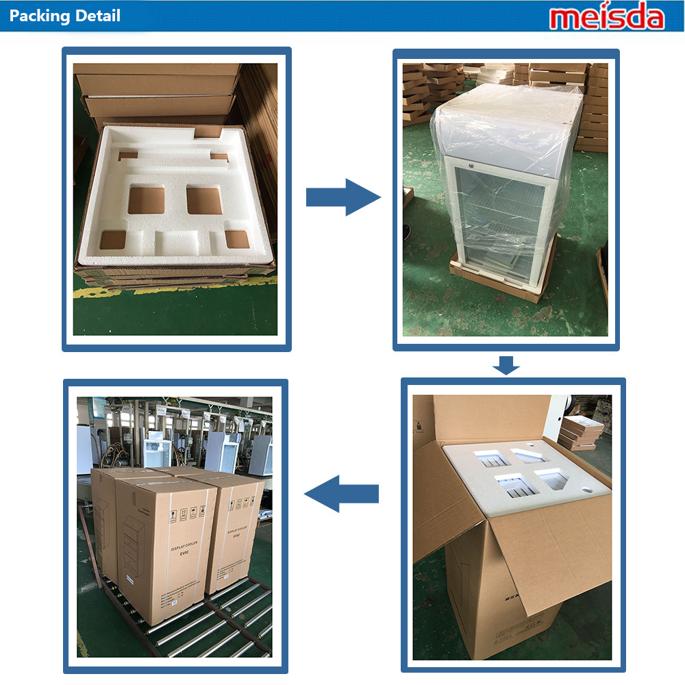 55L digital thermostat auto commercial display cooler ice cream freezer fridge SD55 with lightbox