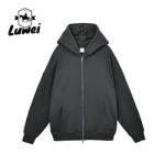 Winter Heavy Zip Up Cotton Hoodie Custom Embroidery Joggers Sweatshirts