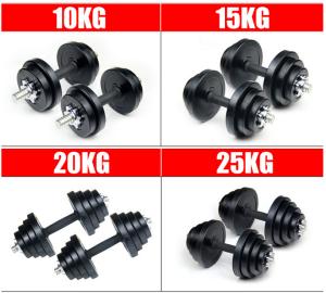 Quality 10kg 15kg 20kg 25kg 30kg black Rubber coated round dumbbell for gym wholesale