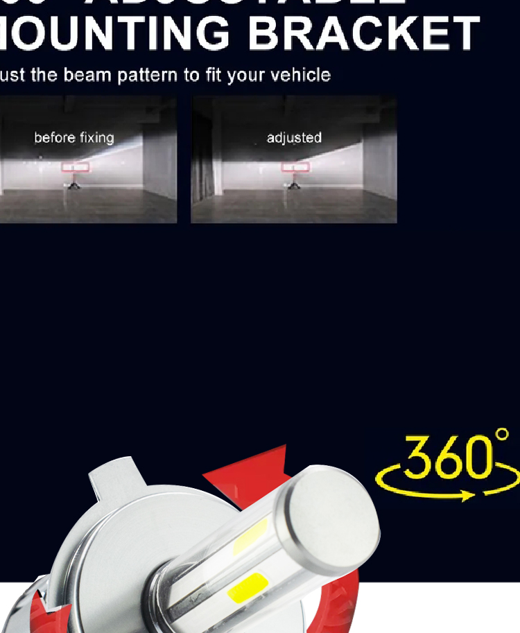 360 Degrees Lighting N6 LED Car Headlight H4 H7 H8 H11 Led Fog Light Bulbs