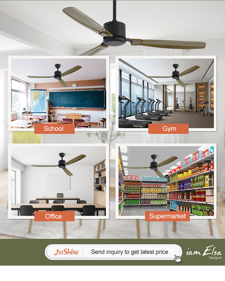 1stshine Low Noise Ceiling Fan with Silent DC Copper Motor and 6 Speed Remote Control