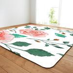 Painted Flower Polyester Bedroom Floor Carpets 6x9 Rug Under Dining Table