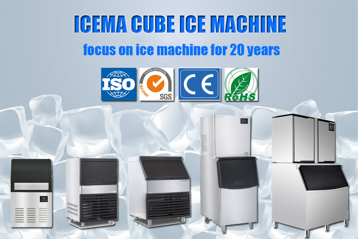 Commercial 1ton Ice Cube Maker Machine Equipped with Demark Danfoss Expansion Valve